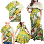 Australia Rock Parrot Family Matching Off Shoulder Maxi Dress and Hawaiian Shirt Kangaroo Paws Indigenous Art - Aussie Hoodie