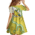 Australia Rock Parrot Family Matching Off Shoulder Maxi Dress and Hawaiian Shirt Kangaroo Paws Indigenous Art - Aussie Hoodie