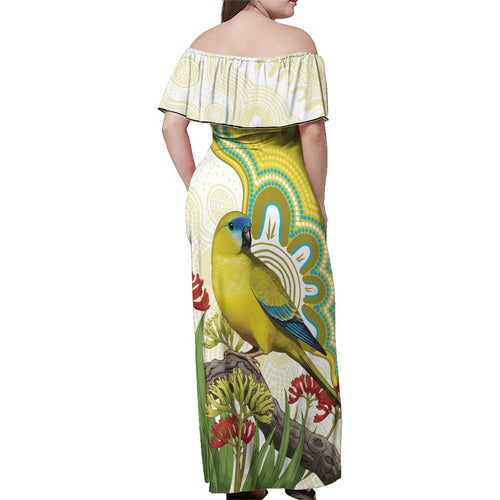 Australia Rock Parrot Family Matching Off Shoulder Maxi Dress and Hawaiian Shirt Kangaroo Paws Indigenous Art - Aussie Hoodie
