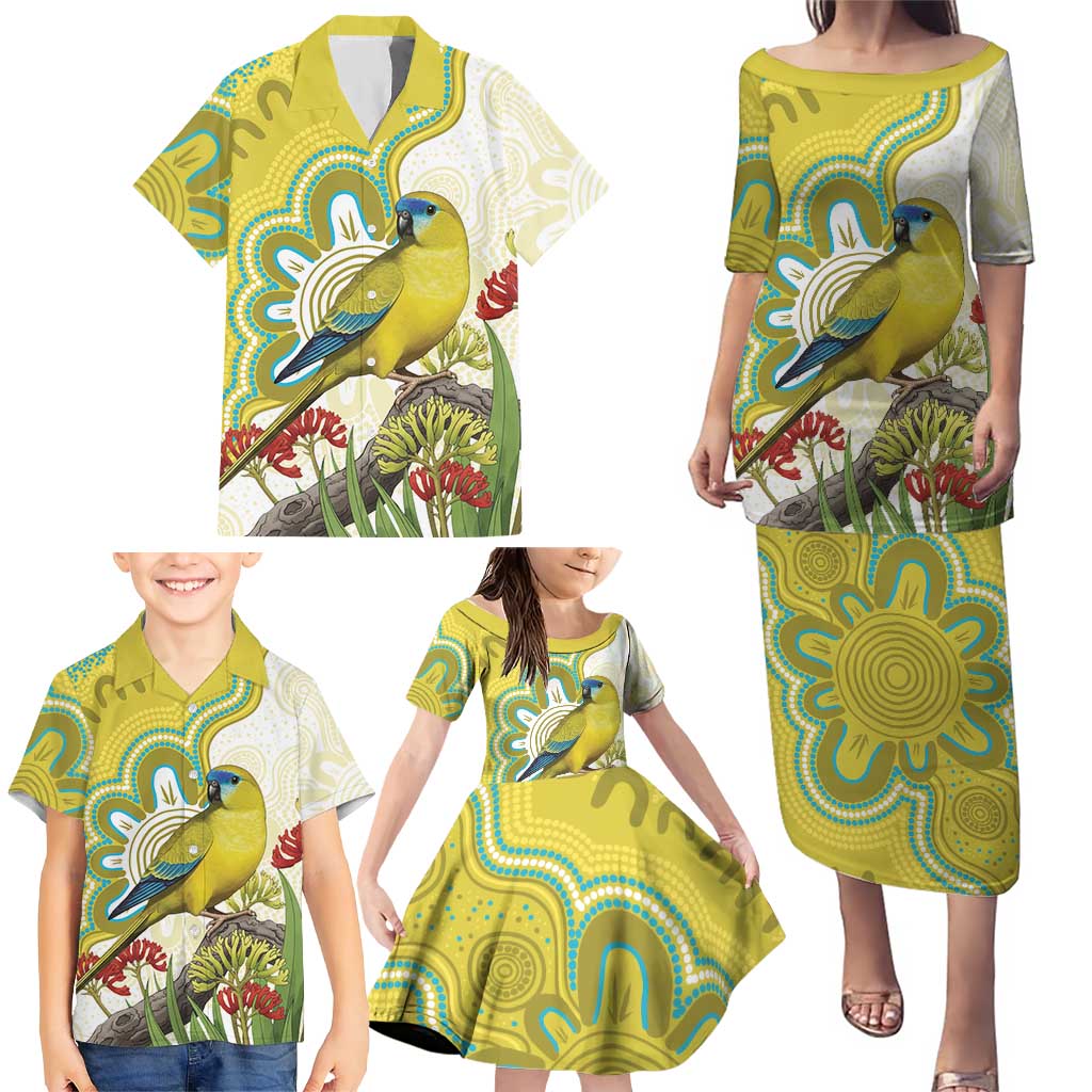 Australia Rock Parrot Family Matching Puletasi and Hawaiian Shirt Kangaroo Paws Indigenous Art - Aussie Hoodie