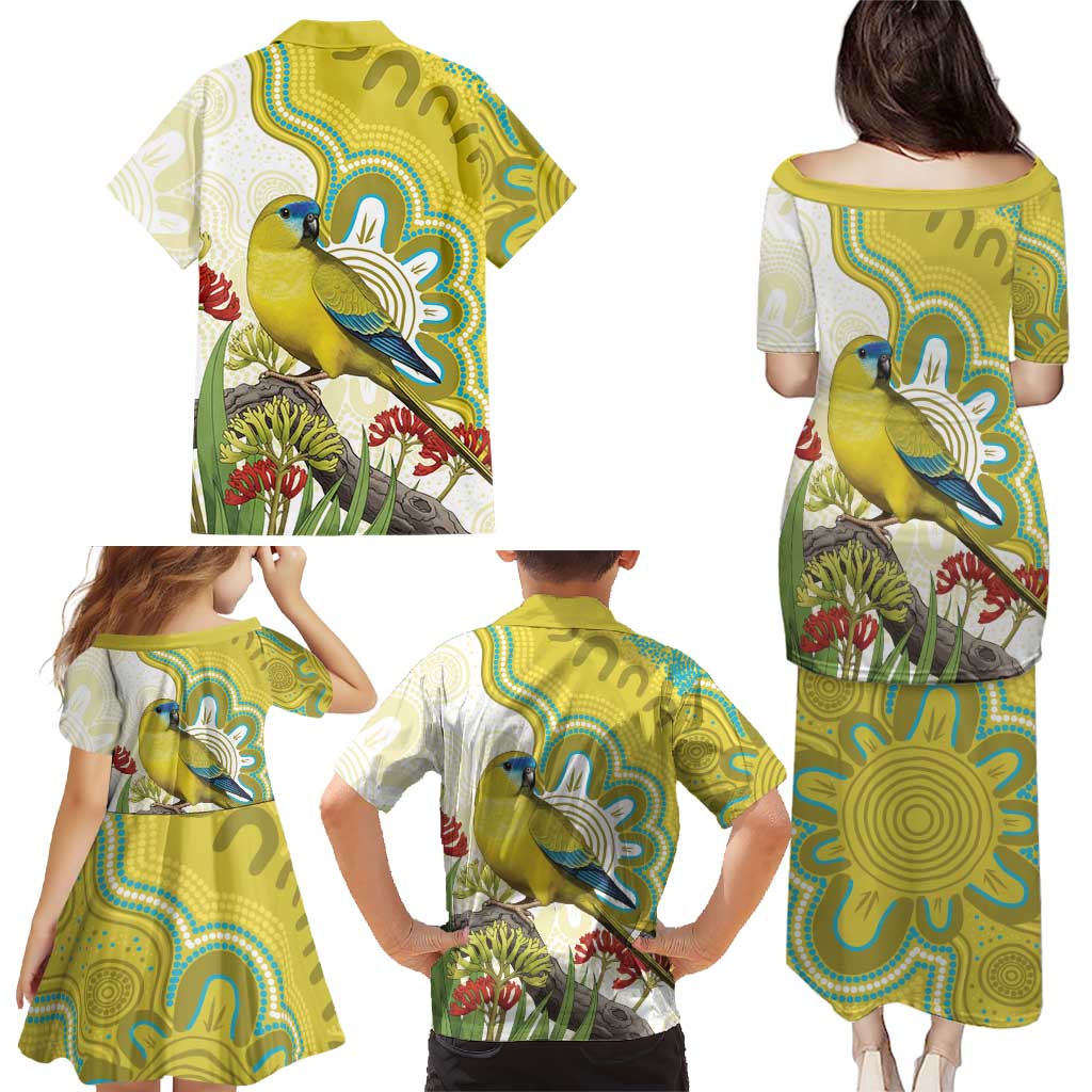 Australia Rock Parrot Family Matching Puletasi and Hawaiian Shirt Kangaroo Paws Indigenous Art - Aussie Hoodie