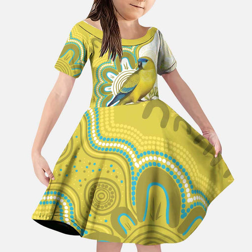 Australia Rock Parrot Family Matching Summer Maxi Dress and Hawaiian Shirt Kangaroo Paws Indigenous Art - Aussie Hoodie