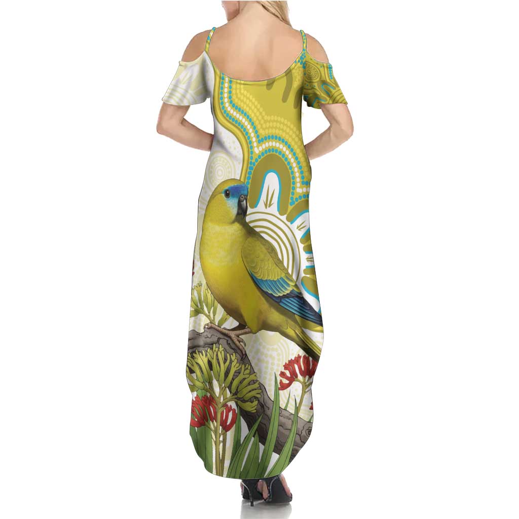 Australia Rock Parrot Family Matching Summer Maxi Dress and Hawaiian Shirt Kangaroo Paws Indigenous Art - Aussie Hoodie