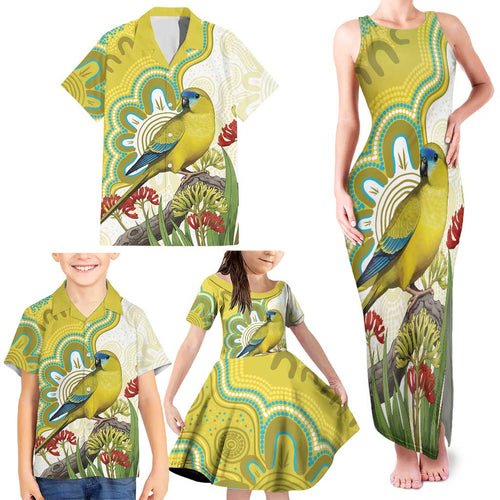 Australia Rock Parrot Family Matching Tank Maxi Dress and Hawaiian Shirt Kangaroo Paws Indigenous Art - Aussie Hoodie