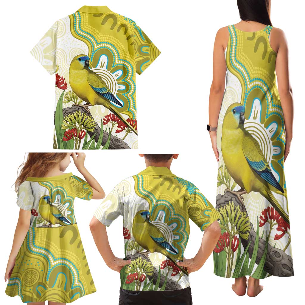 Australia Rock Parrot Family Matching Tank Maxi Dress and Hawaiian Shirt Kangaroo Paws Indigenous Art - Aussie Hoodie