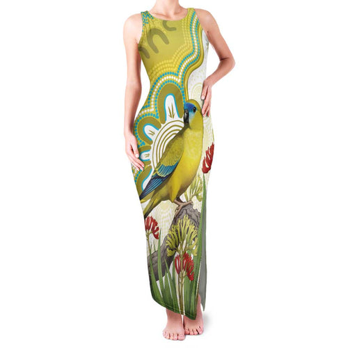 Australia Rock Parrot Family Matching Tank Maxi Dress and Hawaiian Shirt Kangaroo Paws Indigenous Art - Aussie Hoodie