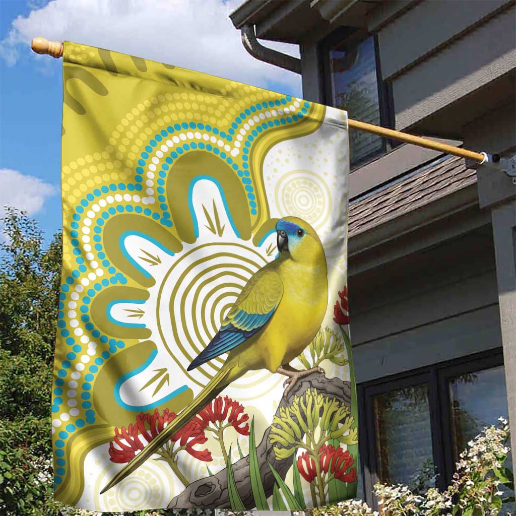 Australia Rock Parrot Garden Flag Kangaroo Paws Indigenous Art - Aussie Hoodie