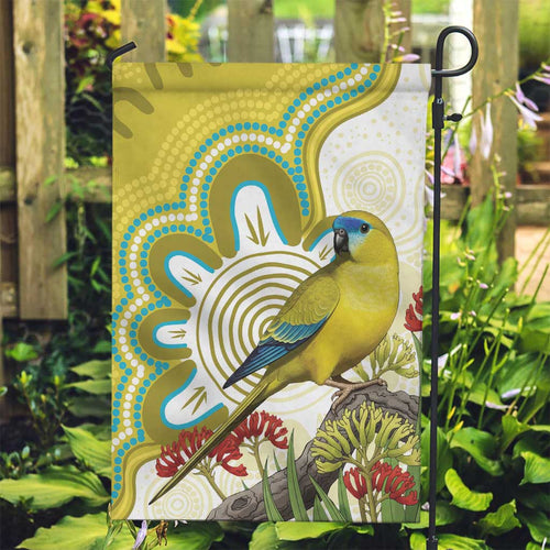 Australia Rock Parrot Garden Flag Kangaroo Paws Indigenous Art - Aussie Hoodie