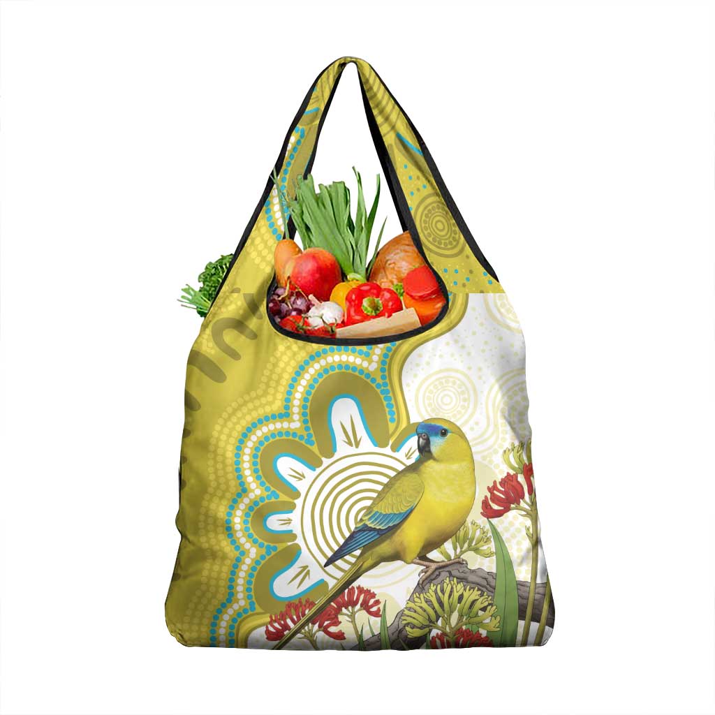 Australia Rock Parrot Grocery Bag Kangaroo Paws Indigenous Art - Aussie Hoodie