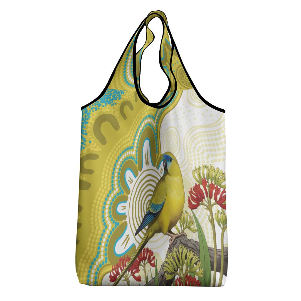 Australia Rock Parrot Grocery Bag Kangaroo Paws Indigenous Art - Aussie Hoodie