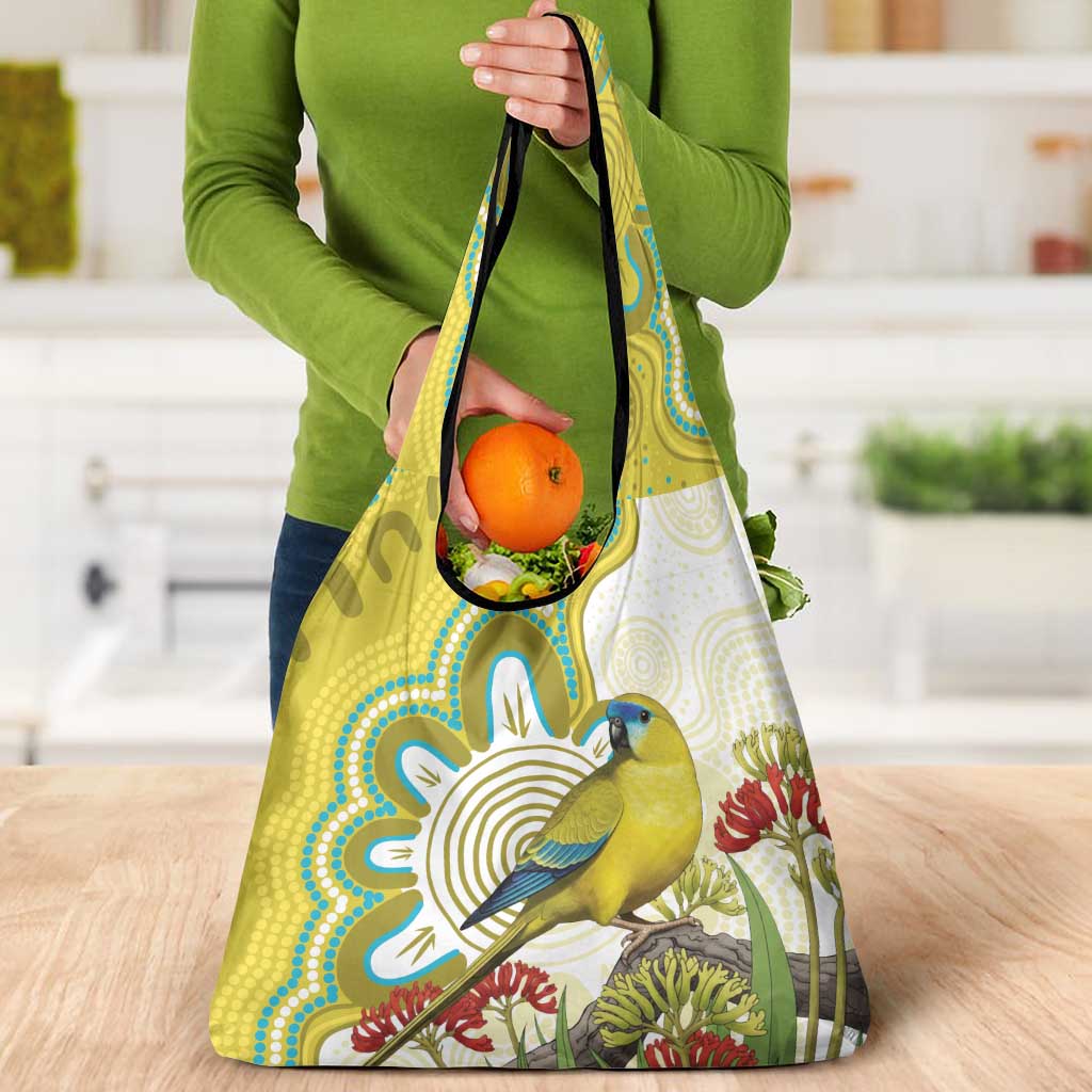 Australia Rock Parrot Grocery Bag Kangaroo Paws Indigenous Art - Aussie Hoodie