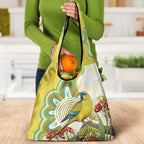 Australia Rock Parrot Grocery Bag Kangaroo Paws Indigenous Art - Aussie Hoodie