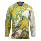 Australia Rock Parrot Hockey Jersey Kangaroo Paws Indigenous Art - Aussie Hoodie