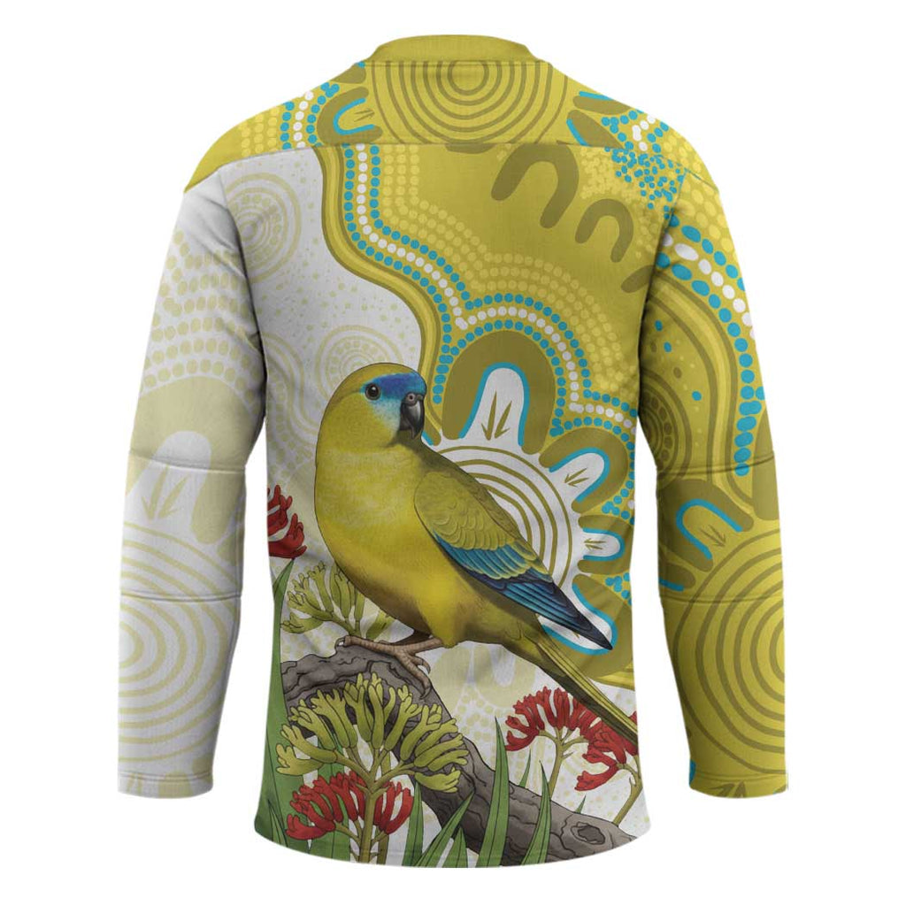 Australia Rock Parrot Hockey Jersey Kangaroo Paws Indigenous Art - Aussie Hoodie