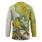 Australia Rock Parrot Hockey Jersey Kangaroo Paws Indigenous Art - Aussie Hoodie