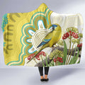 Australia Rock Parrot Hooded Blanket Kangaroo Paws Indigenous Art - Aussie Hoodie