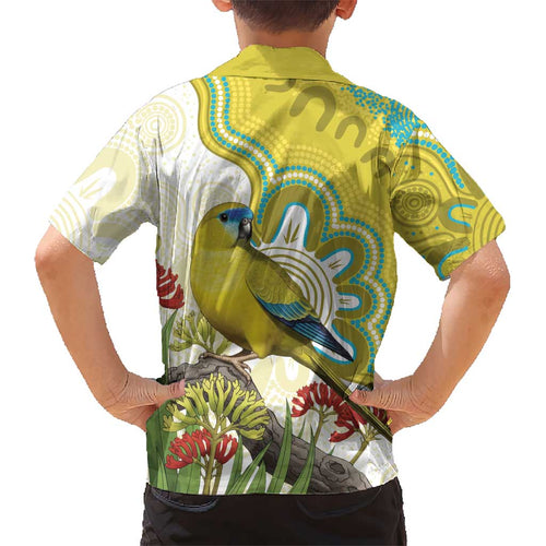 Australia Rock Parrot Kid Hawaiian Shirt Kangaroo Paws Indigenous Art - Aussie Hoodie