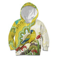 Australia Rock Parrot Kid Hoodie Kangaroo Paws Indigenous Art - Aussie Hoodie