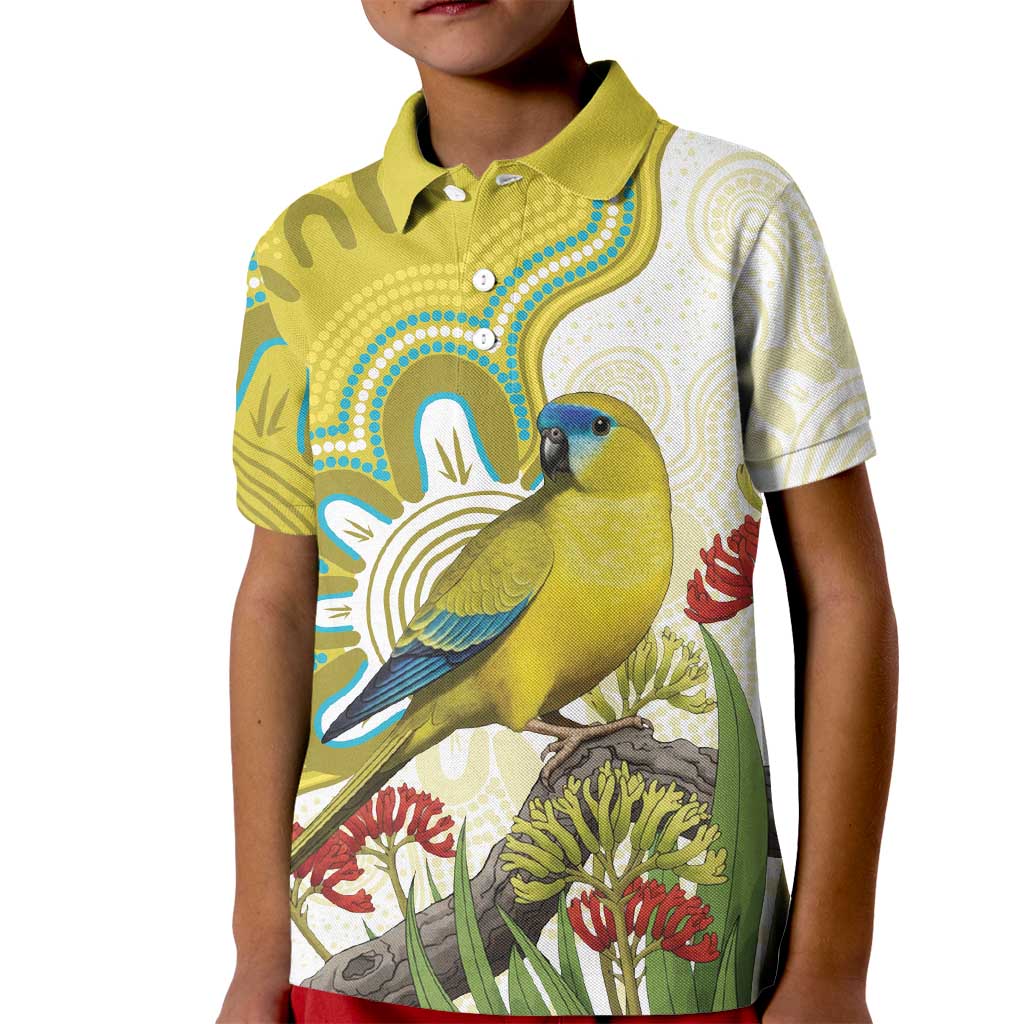 Australia Rock Parrot Kid Polo Shirt Kangaroo Paws Indigenous Art - Aussie Hoodie