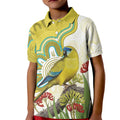 Australia Rock Parrot Kid Polo Shirt Kangaroo Paws Indigenous Art - Aussie Hoodie