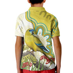 Australia Rock Parrot Kid Polo Shirt Kangaroo Paws Indigenous Art - Aussie Hoodie