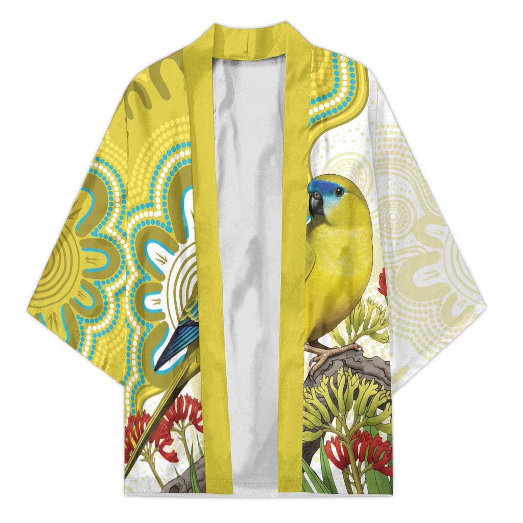 Australia Rock Parrot Kimono Kangaroo Paws Indigenous Art - Aussie Hoodie