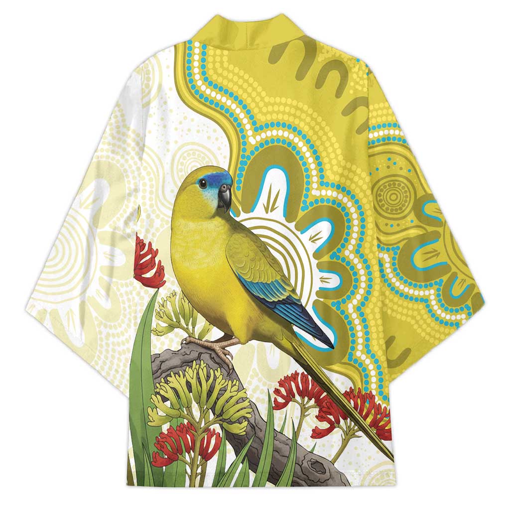 Australia Rock Parrot Kimono Kangaroo Paws Indigenous Art - Aussie Hoodie