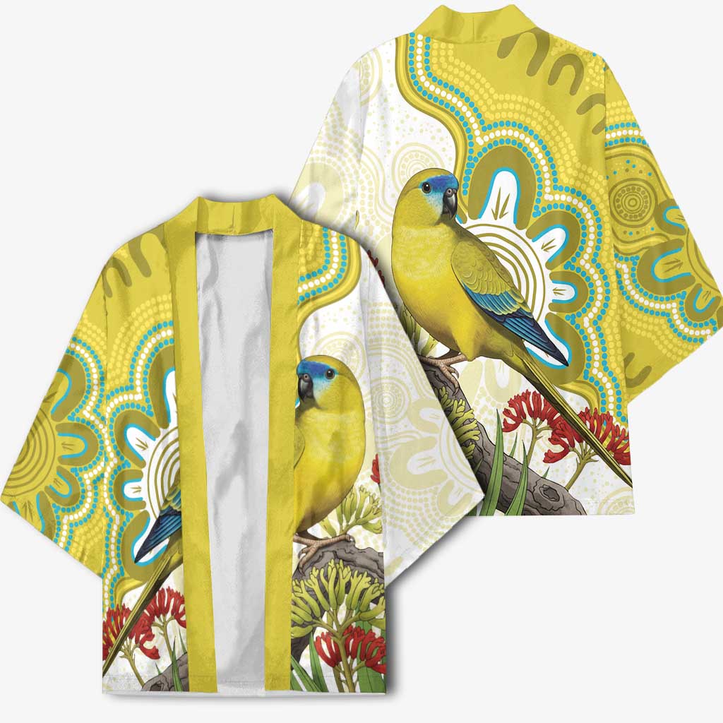 Australia Rock Parrot Kimono Kangaroo Paws Indigenous Art - Aussie Hoodie