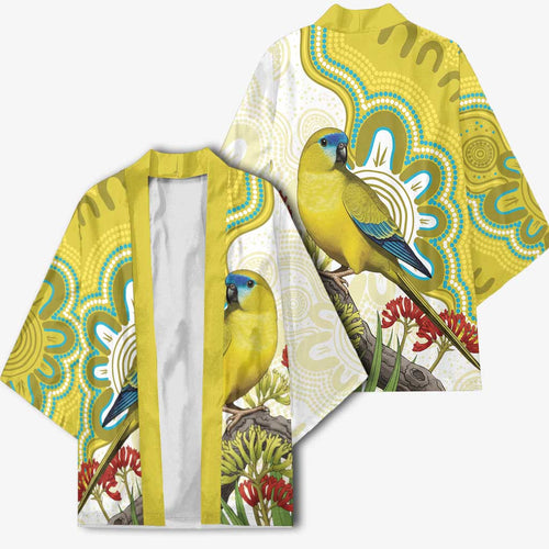 Australia Rock Parrot Kimono Kangaroo Paws Indigenous Art - Aussie Hoodie
