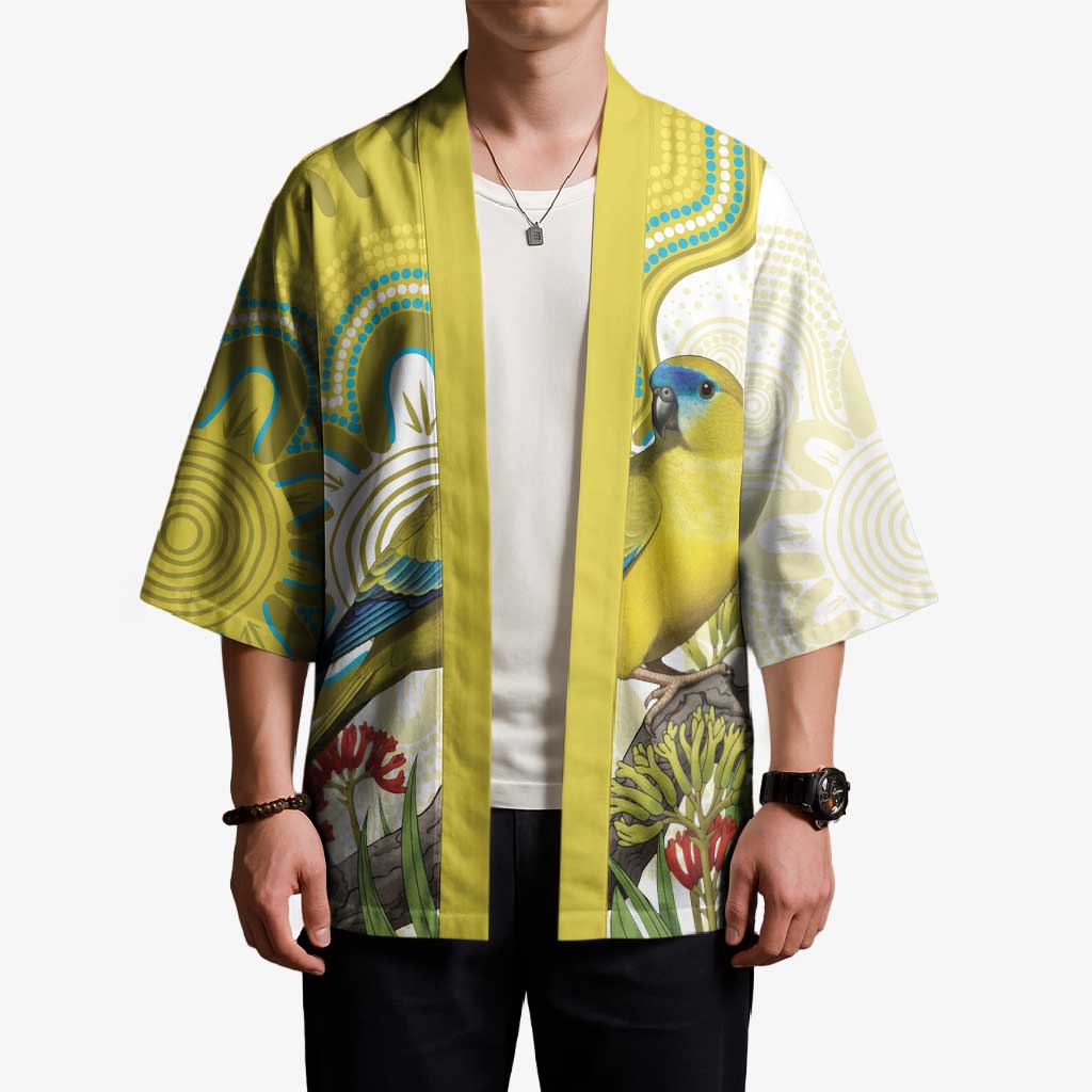 Australia Rock Parrot Kimono Kangaroo Paws Indigenous Art - Aussie Hoodie