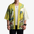 Australia Rock Parrot Kimono Kangaroo Paws Indigenous Art - Aussie Hoodie