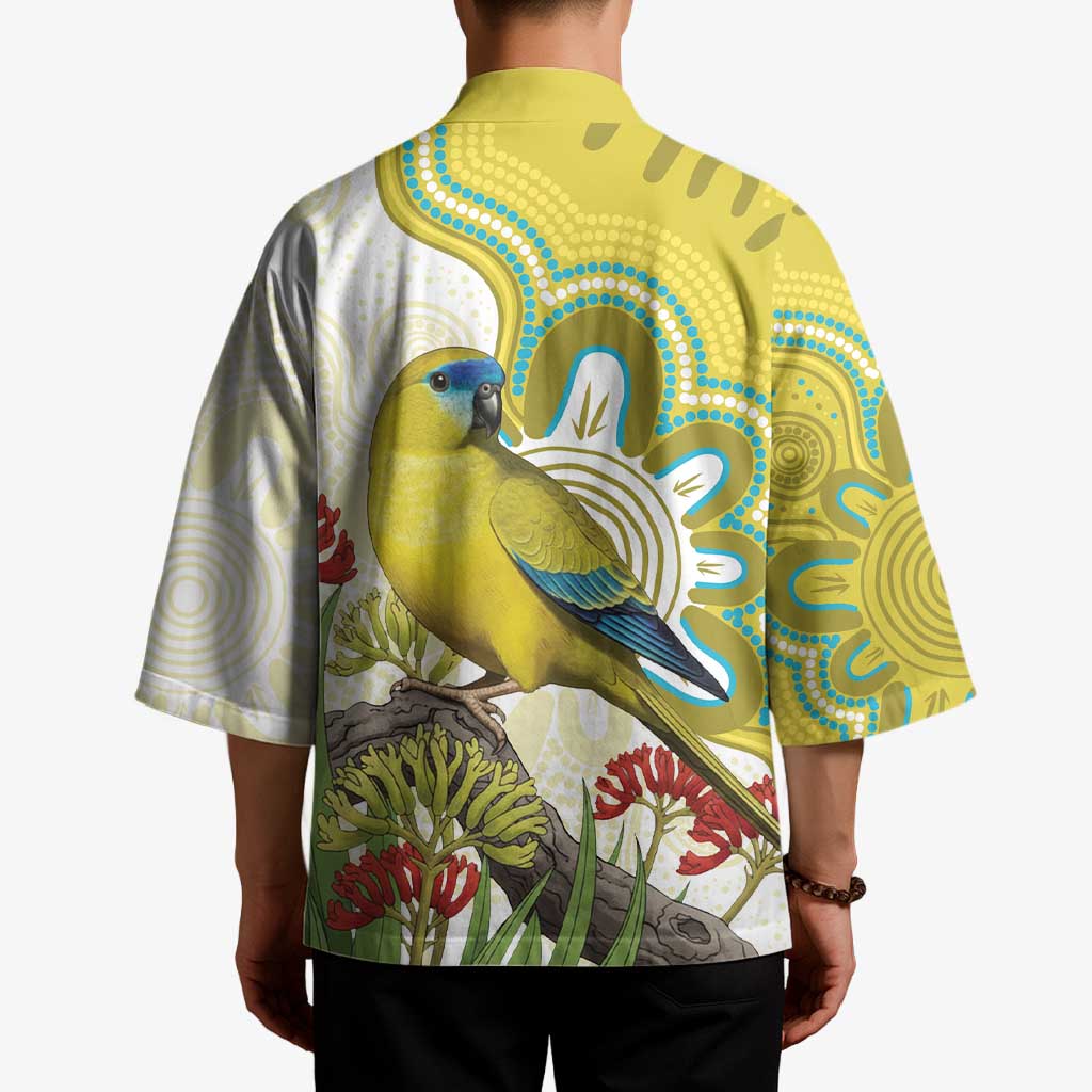 Australia Rock Parrot Kimono Kangaroo Paws Indigenous Art - Aussie Hoodie