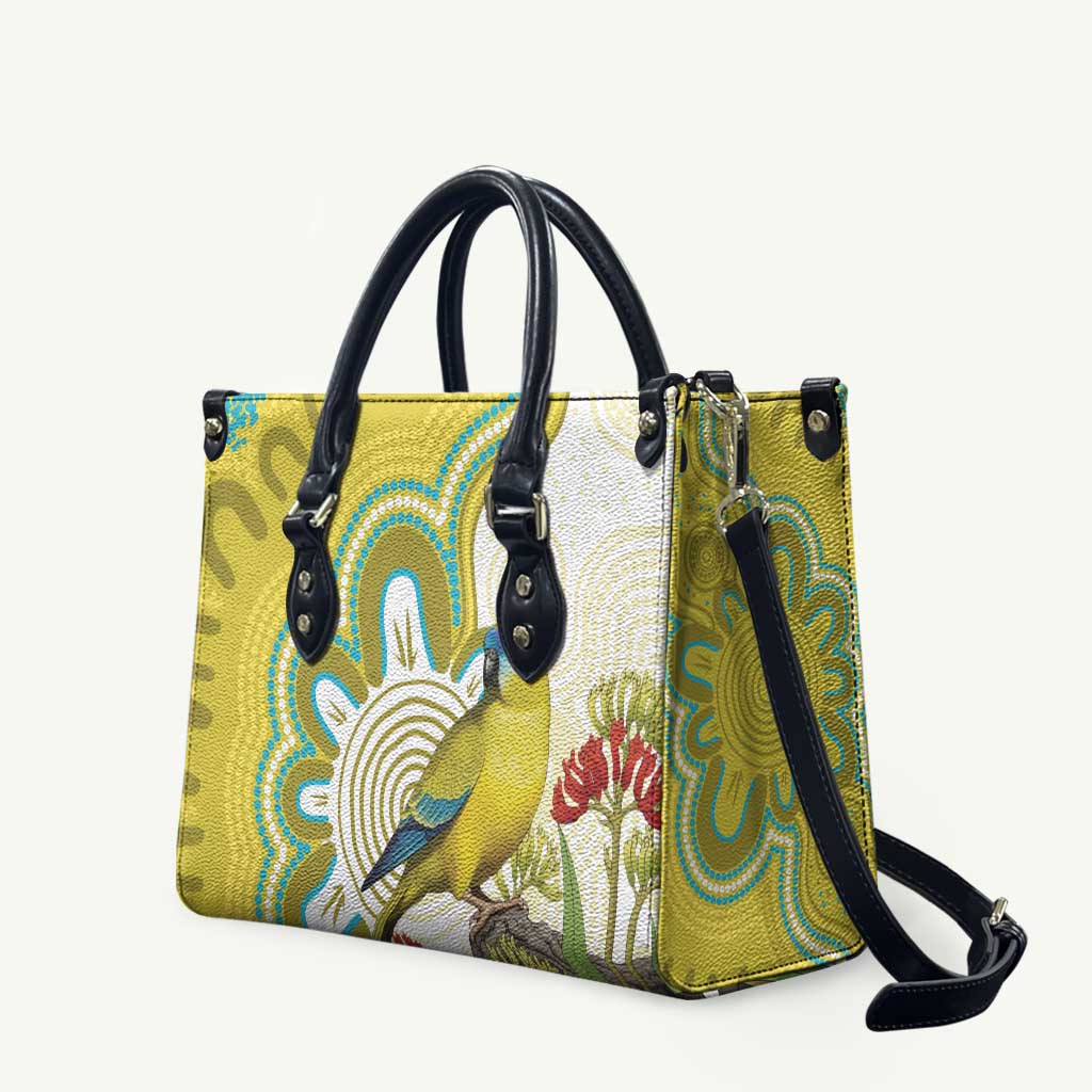 Australia Rock Parrot Leather Bag Kangaroo Paws Indigenous Art - Aussie Hoodie