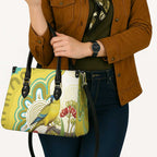 Australia Rock Parrot Leather Bag Kangaroo Paws Indigenous Art - Aussie Hoodie