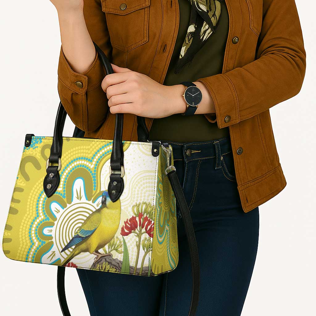 Australia Rock Parrot Leather Bag Kangaroo Paws Indigenous Art - Aussie Hoodie