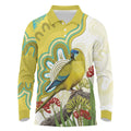 Australia Rock Parrot Long Sleeve Polo Shirt Kangaroo Paws Indigenous Art - Aussie Hoodie