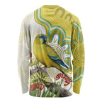 Australia Rock Parrot Long Sleeve Shirt Kangaroo Paws Indigenous Art - Aussie Hoodie