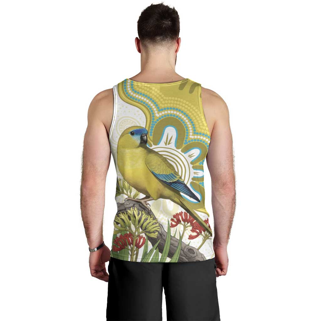 Australia Rock Parrot Men Tank Top Kangaroo Paws Indigenous Art - Aussie Hoodie