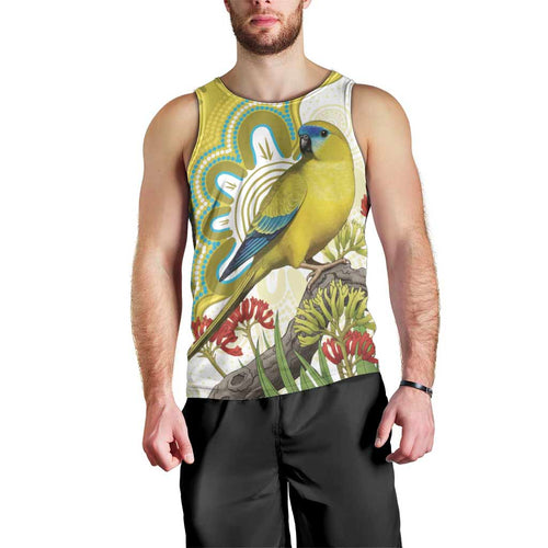 Australia Rock Parrot Men Tank Top Kangaroo Paws Indigenous Art - Aussie Hoodie