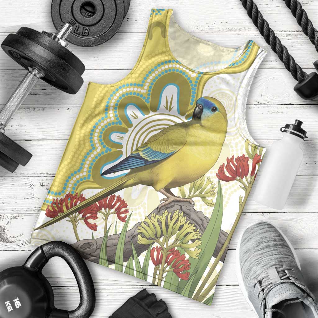 Australia Rock Parrot Men Tank Top Kangaroo Paws Indigenous Art - Aussie Hoodie