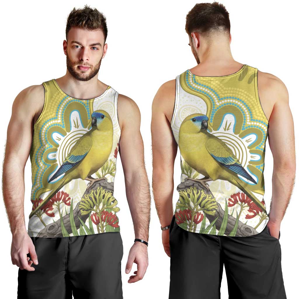 Australia Rock Parrot Men Tank Top Kangaroo Paws Indigenous Art - Aussie Hoodie