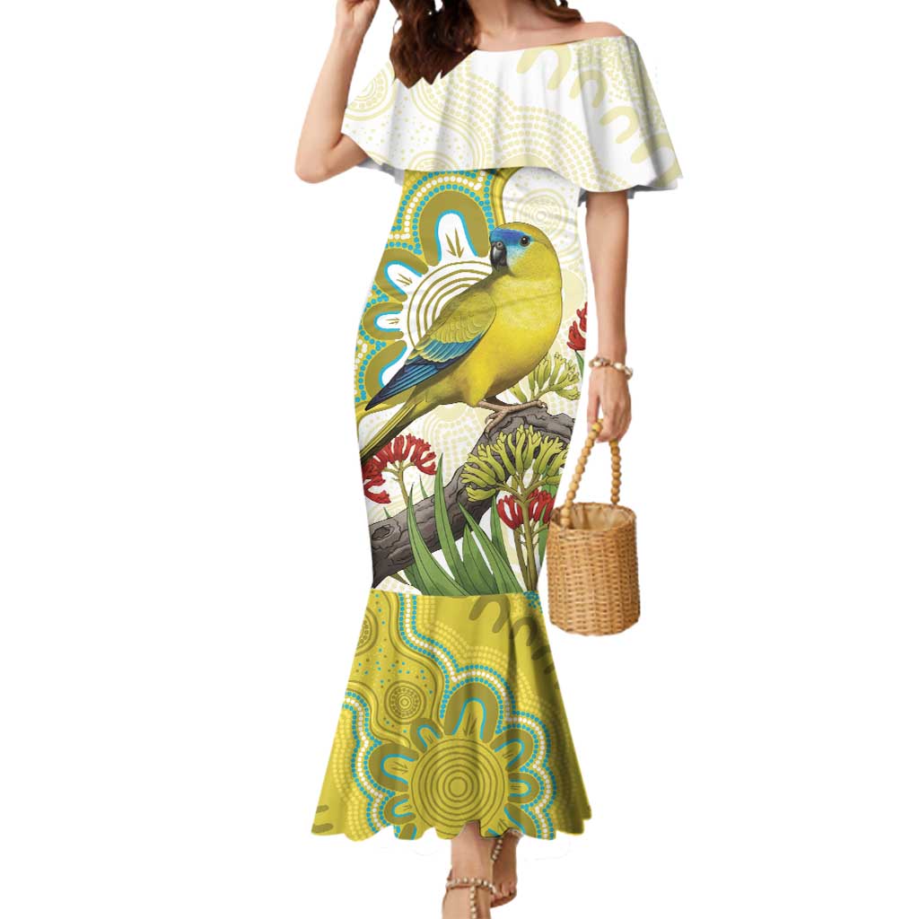 Australia Rock Parrot Mermaid Dress Kangaroo Paws Indigenous Art - Aussie Hoodie