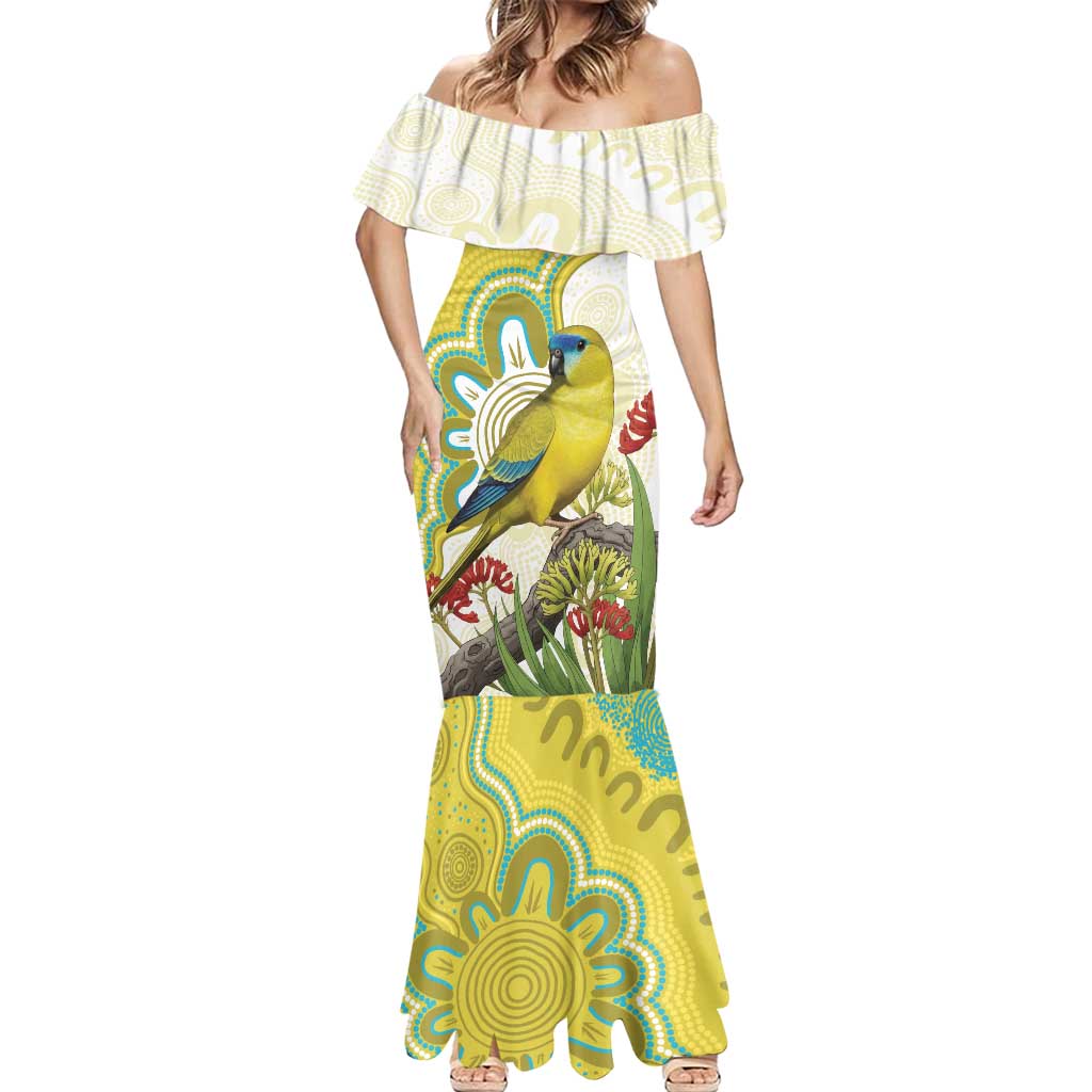 Australia Rock Parrot Mermaid Dress Kangaroo Paws Indigenous Art - Aussie Hoodie