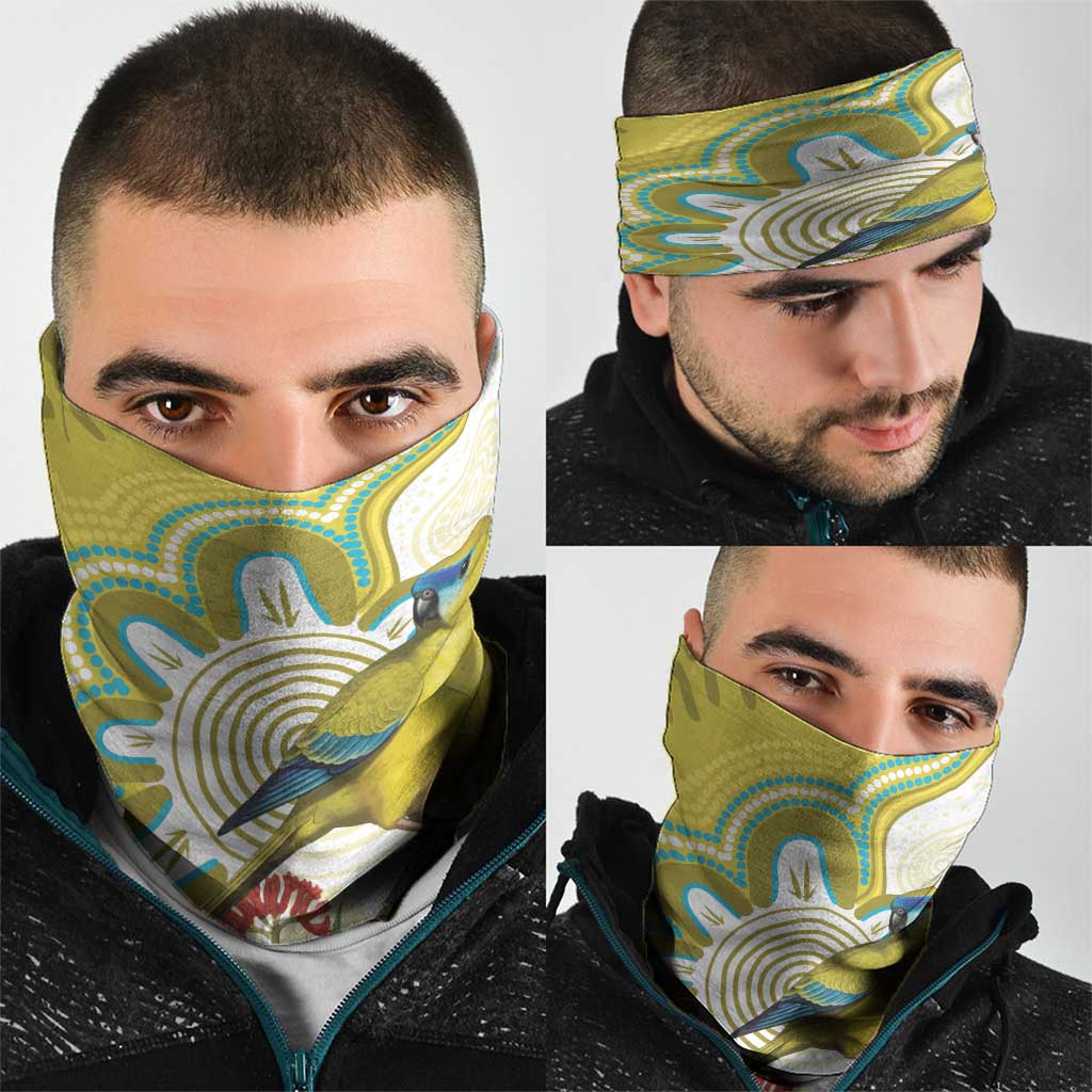 Australia Rock Parrot Neck Gaiter Kangaroo Paws Indigenous Art - Aussie Hoodie