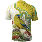Australia Rock Parrot Polo Shirt Kangaroo Paws Indigenous Art - Aussie Hoodie