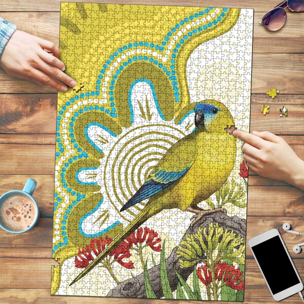 Australia Rock Parrot Puzzle Kangaroo Paws Indigenous Art - Aussie Hoodie