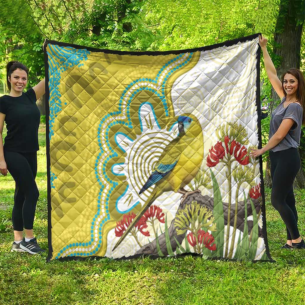 Australia Rock Parrot Quilt Kangaroo Paws Indigenous Art - Aussie Hoodie