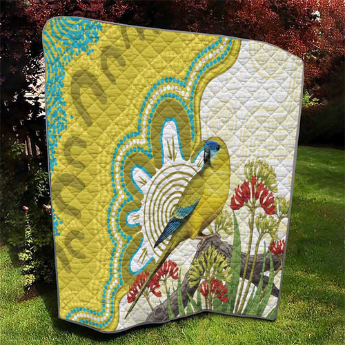 Australia Rock Parrot Quilt Kangaroo Paws Indigenous Art - Aussie Hoodie