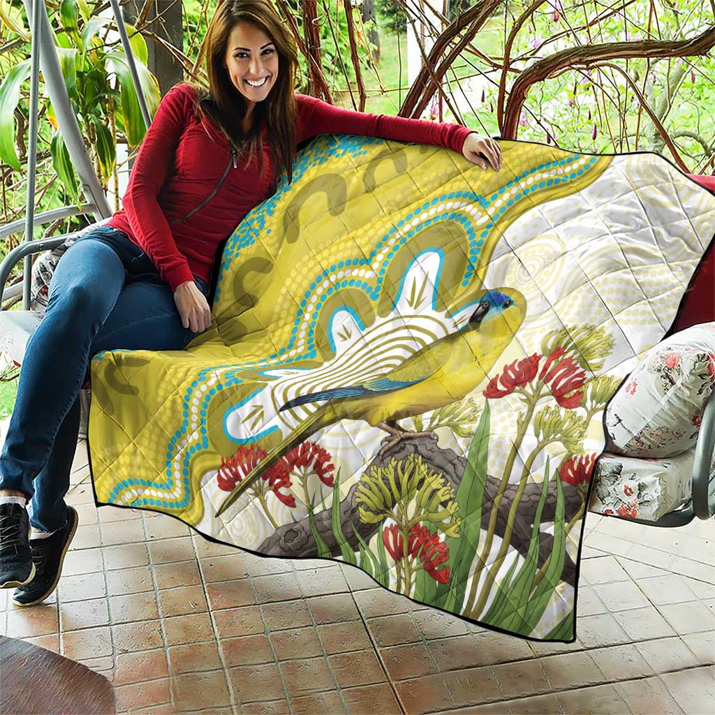 Australia Rock Parrot Quilt Kangaroo Paws Indigenous Art - Aussie Hoodie