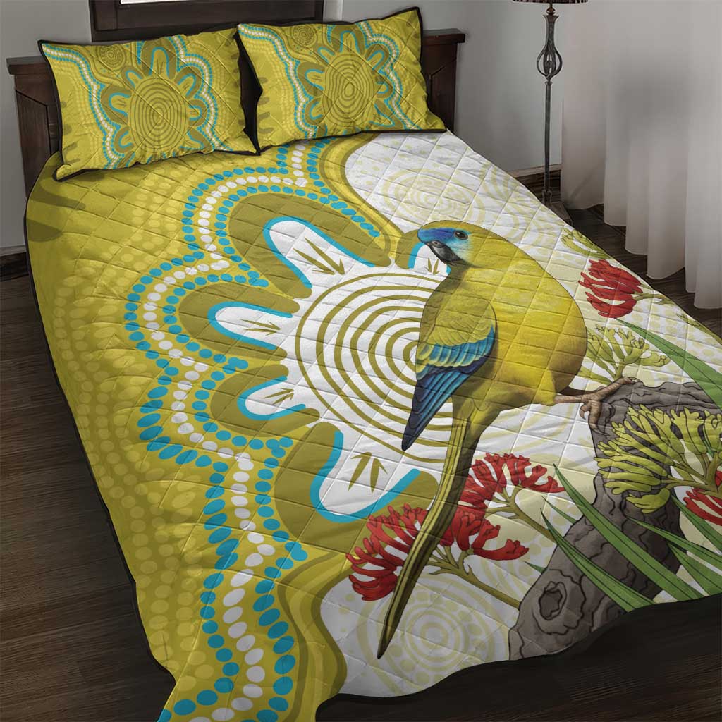 Australia Rock Parrot Quilt Bed Set Kangaroo Paws Indigenous Art - Aussie Hoodie